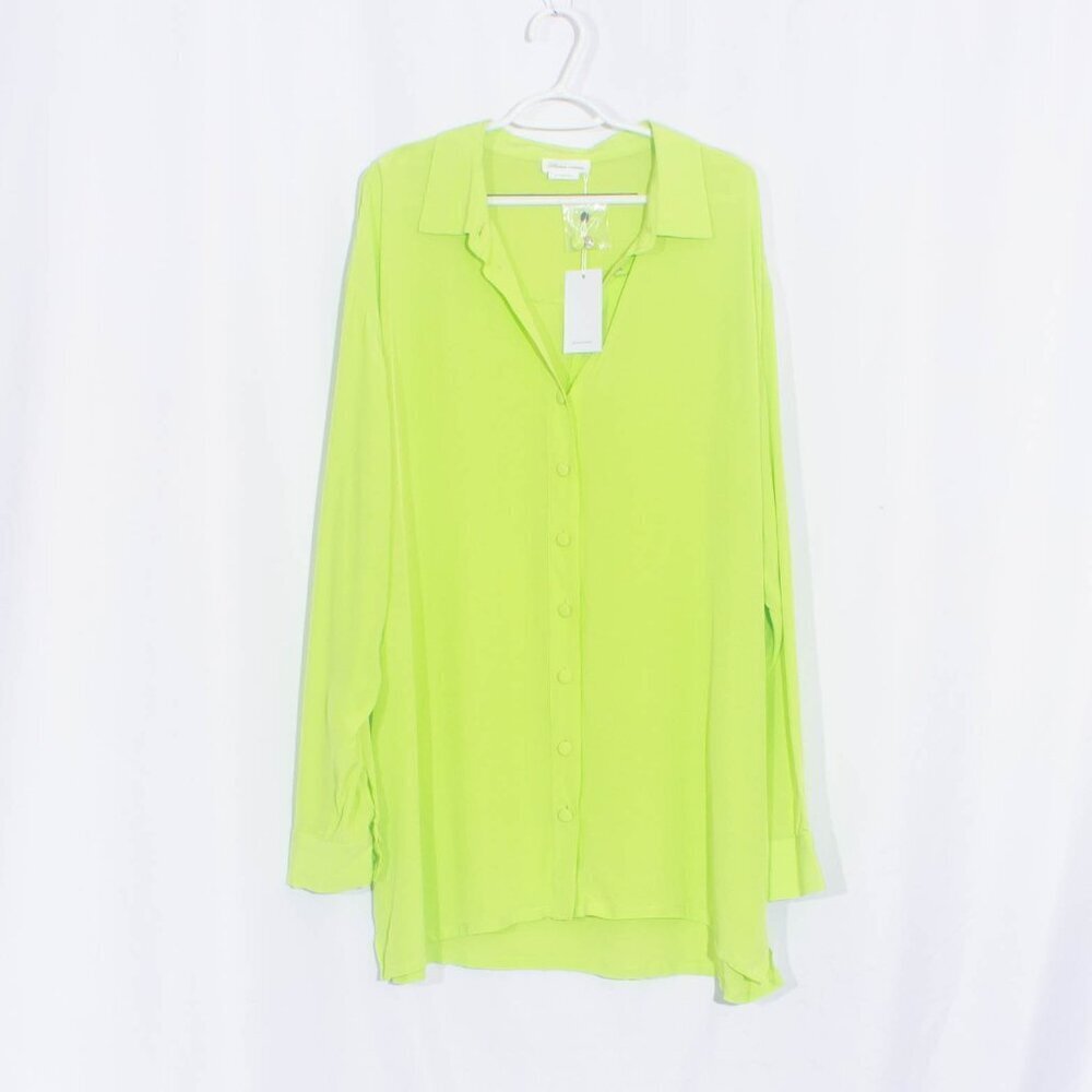 NWT LOVERS + FRIENDS Strand Shirt in Neon Lime Green Size XL - Picture 5 of 12